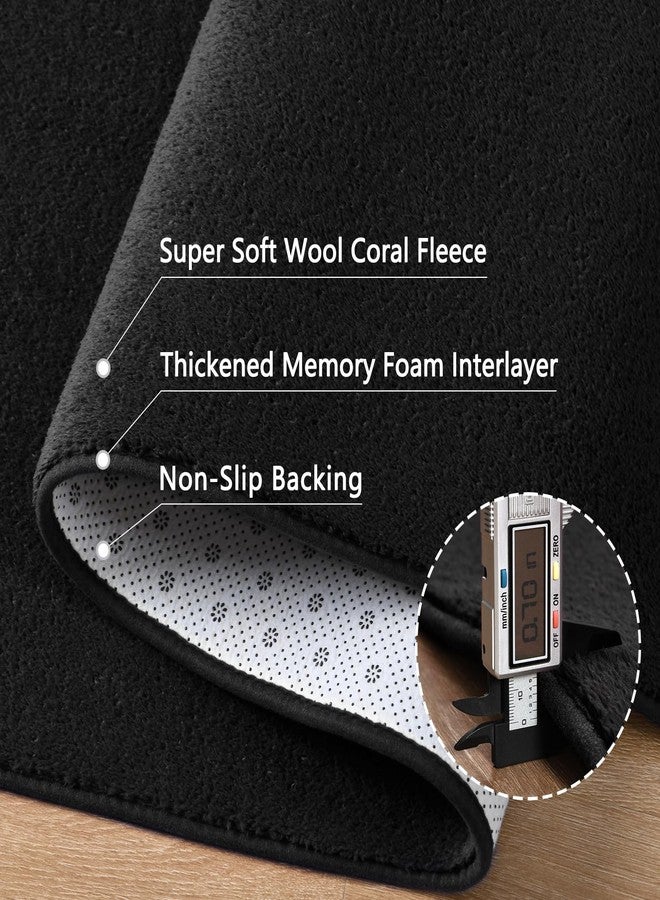 FALARK Rugs for Bedroom Living Room, 4x6 ft Black Area Rug, Washable Memory Foam Indoor Carpet, Modern Aesthetic Minimalist Non-Slip Carpets for Boys Girls Adults Home Decor - Image 5