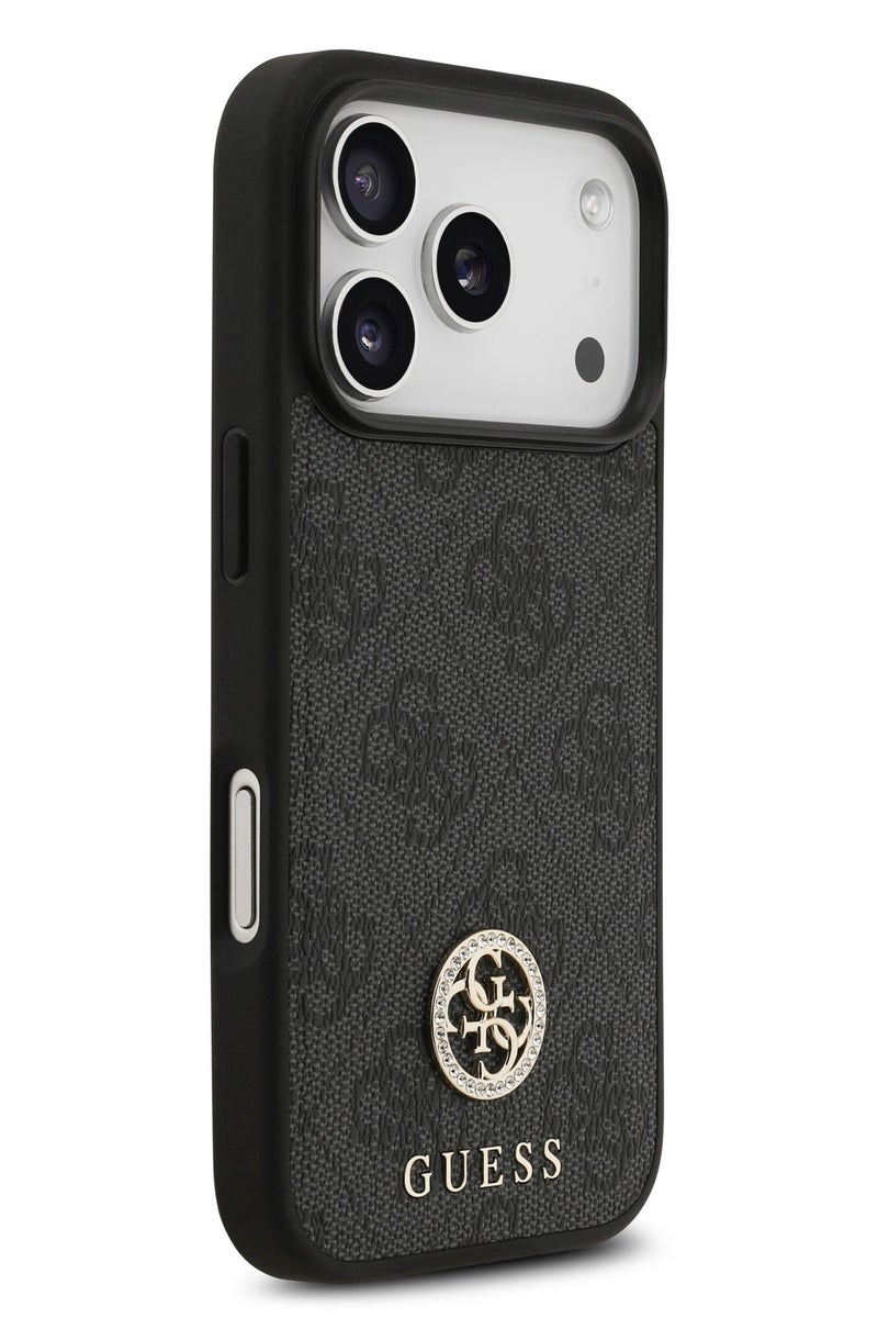 GUESS iPhone 17 Pro Max MagSafe Case 4G PU Leather With Classc & Strass Logo / Magsafe Compatible / Ultra Slim / lightweight design / Easy Installation - Black - Image 4