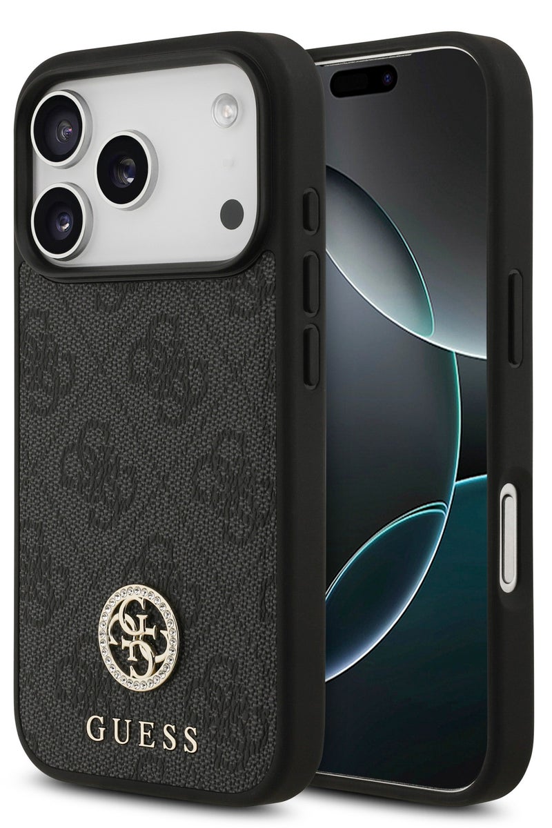 GUESS iPhone 17 Pro Max MagSafe Case 4G PU Leather With Classc & Strass Logo / Magsafe Compatible / Ultra Slim / lightweight design / Easy Installation - Black - Image 2