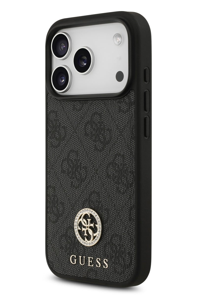 GUESS iPhone 17 Pro Max MagSafe Case 4G PU Leather With Classc & Strass Logo / Magsafe Compatible / Ultra Slim / lightweight design / Easy Installation - Black - Image 3