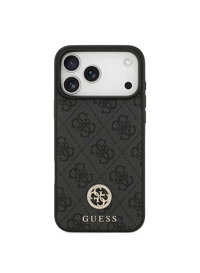 GUESS iPhone 17 Pro Max MagSafe Case 4G PU Leather With Classc & Strass Logo / Magsafe Compatible / Ultra Slim / lightweight design / Easy Installation - Black - Image 1