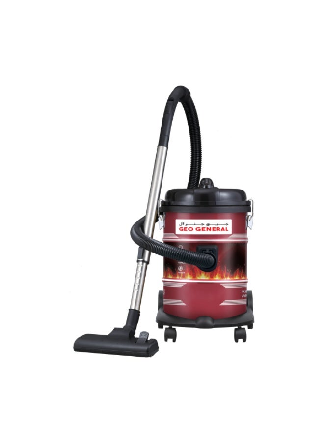 GEO GENERAL Vacuum Pro 2300 Drum Vacuum Cleaner, 25L Large Capacity, Anti-Bacterial Filtration, Telescopic Handle & Wheeled Base – Powerful Red & Black Home & Workshop Cleaning Machine - Image 4