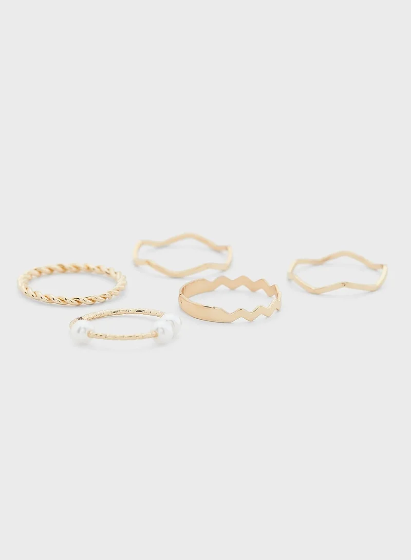 VERO MODA Kali Rings 5 Pack