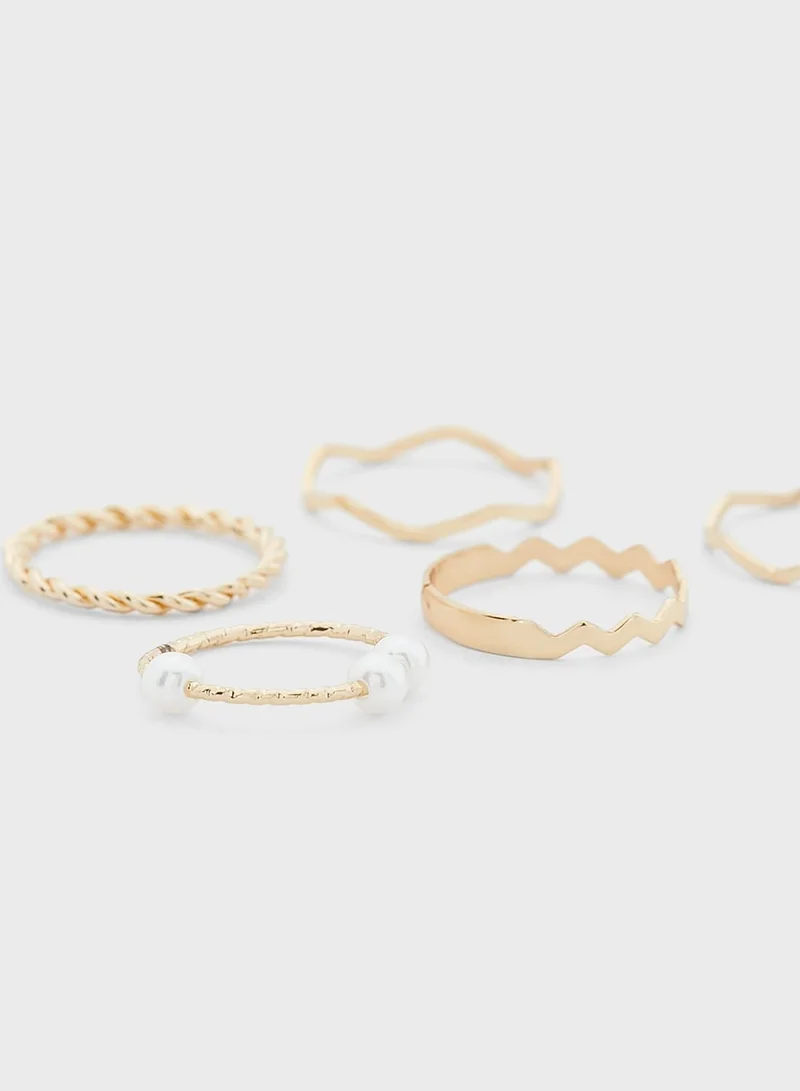 VERO MODA Kali Rings 5 Pack