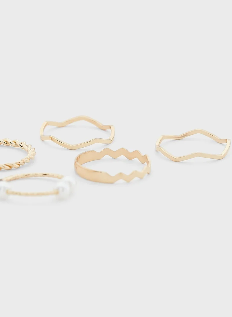 VERO MODA Kali Rings 5 Pack