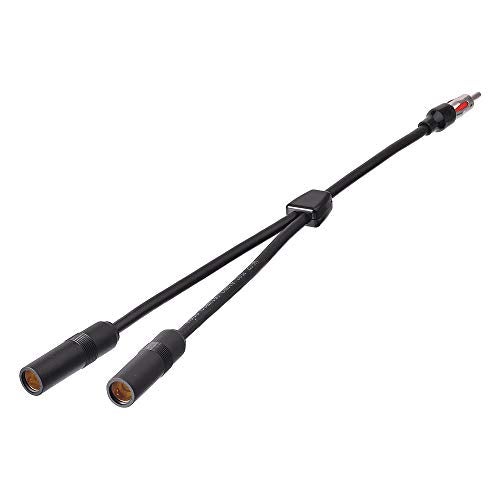 Bingfu Car FM AM Antenna Splitter Adapter Cable, DIN Male to 2 Female Connector for Vehicle Truck SUV Stereo Head Unit Receiver - DIN 1 to 2 Female Antenna Extension Adapter - Image 3