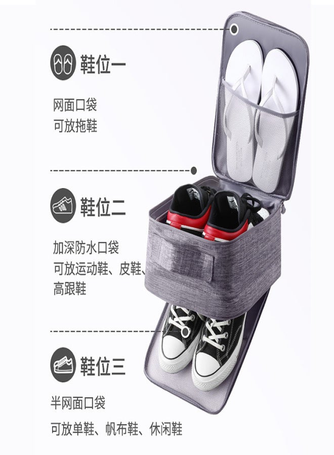 2023 hot type Internet celebrity can take and hang small suitcase waterproof thickened travel underwear shoes socks storage bag gray - Image 4