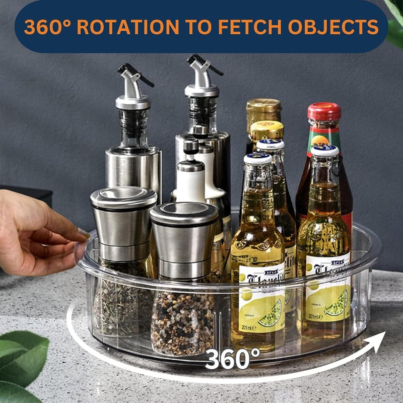StacPro Multi-Purpose 360° Rotating Organizer Turnable Tray Lazy Susan Pack of 1 | Non-Slip Design Storage | Dinnerware & Serving Dishes for Kitchen, Pantry, Bathroom, and Office - Image 4