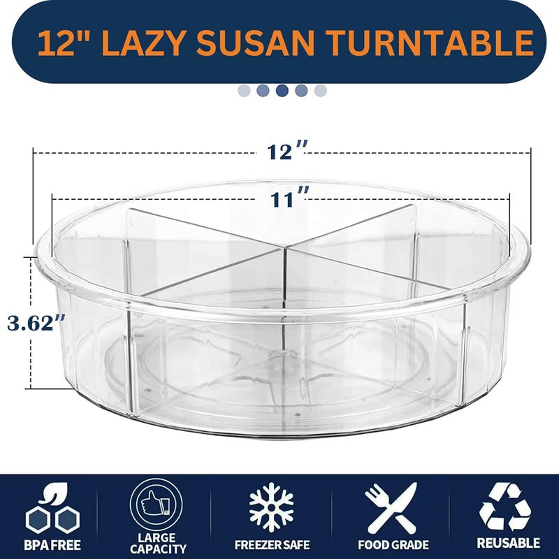 StacPro Multi-Purpose 360° Rotating Organizer Turnable Tray Lazy Susan Pack of 1 | Non-Slip Design Storage | Dinnerware & Serving Dishes for Kitchen, Pantry, Bathroom, and Office - Image 2