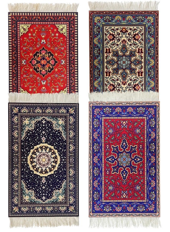 kotoyas Rug Mouse Pads, 4 Pack Woven Rug Persian Style Carpet Mouse Pad for Table Décor - Image 1