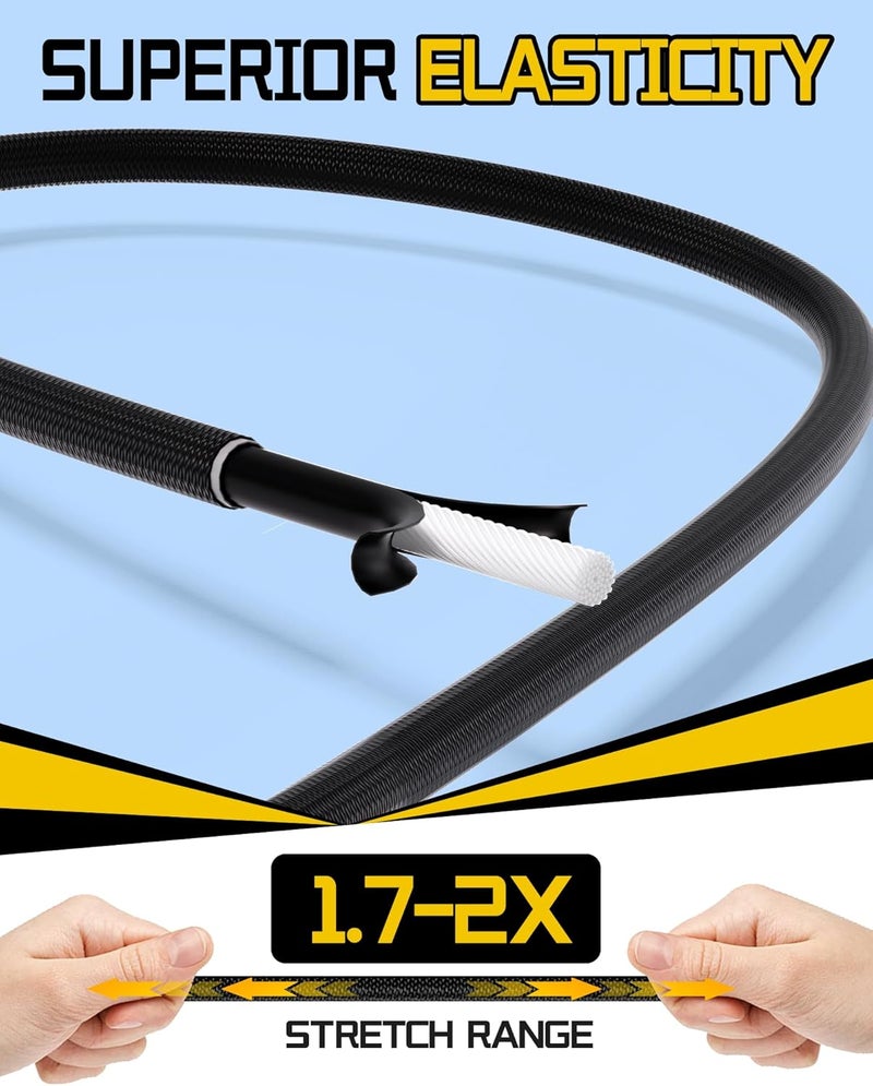LuckyStraps 80 Inch Adjustable Carabiner Bungee Cords with Hooks, Easy to Adjust from 7" to 80", Black Bungee Straps with UV-Resistance & Superior Elasticity for Cargo, Bike, Luggage, Carts, Truck, etc (6 Pcs) Budget friendly sizing alternatives - Image 4