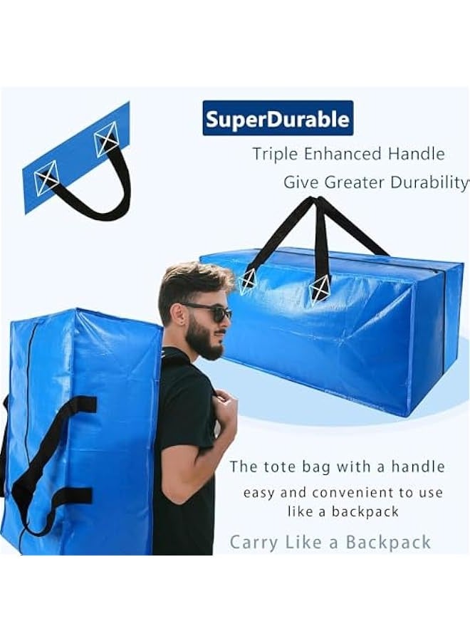 TRASSLE Large Strong Moving Bags with Zippers & Carrying Handles - Water-Resistant - Heavy Duty Storage Tote for Space Saving, Fold Flat, Alternative to Moving Box  - Image 5