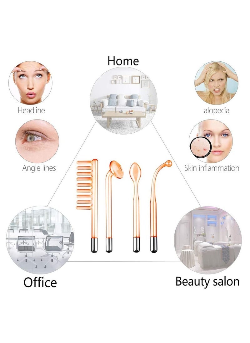 Captaintech 4 in 1 Portable High Frequency Skin Therapy Machine, Blemish & Spot Control, Skin Tightening & Radiance, Wrinkle Reducing Skin Therapy Wand with 4 Different Tubes - Image 2