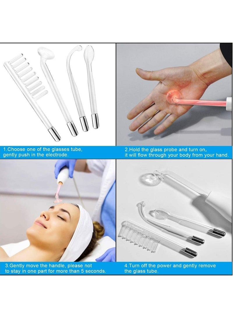 Captaintech 4 in 1 Portable High Frequency Skin Therapy Machine, Blemish & Spot Control, Skin Tightening & Radiance, Wrinkle Reducing Skin Therapy Wand with 4 Different Tubes - Image 5