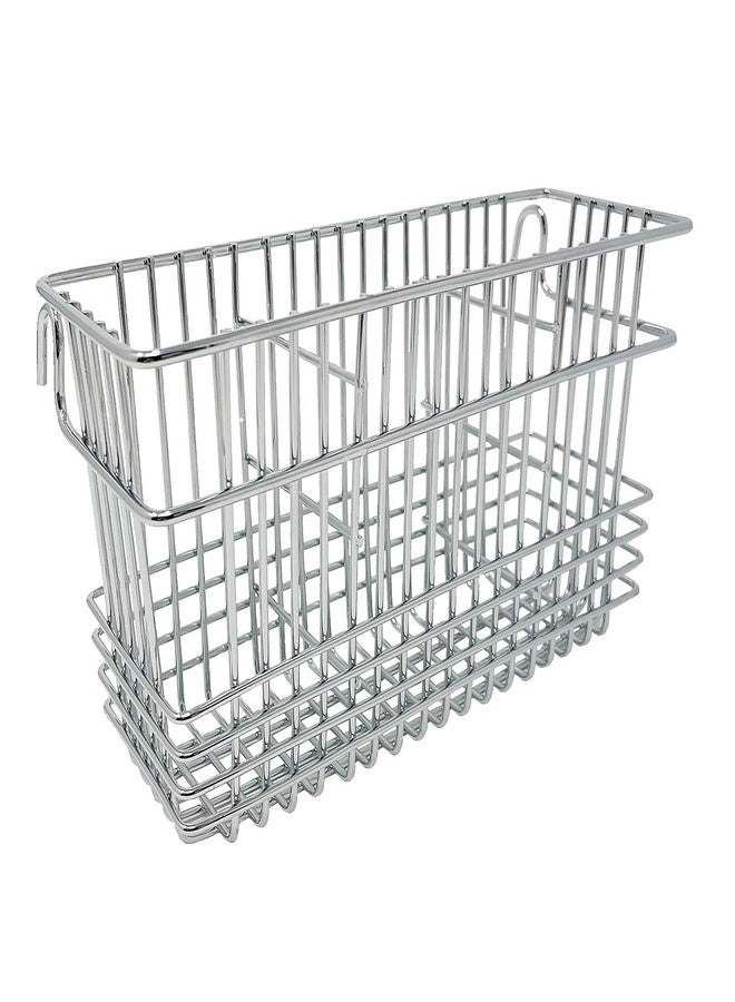 Better Houseware Silverware Utensil Drying Rack Holder Basket for Spoons & Chopsticks Silverware Caddy Silverware Drying Basket Silverware Drainer Basket (3 Compartments, Chrome) - Image 1