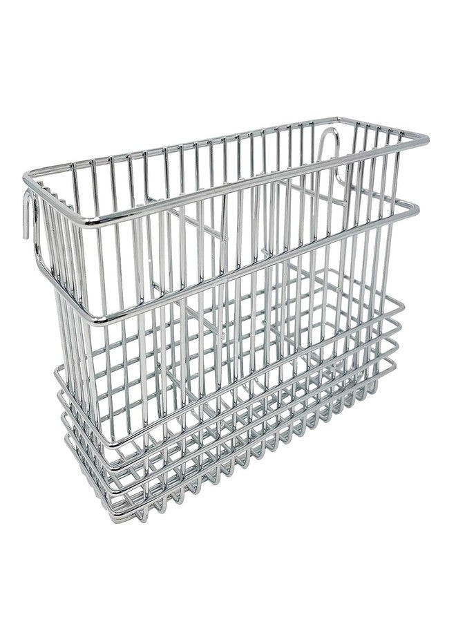 Better Houseware Silverware Utensil Drying Rack Holder Basket for Spoons & Chopsticks Silverware Caddy Silverware Drying Basket Silverware Drainer Basket (3 Compartments, Chrome) - Image 2