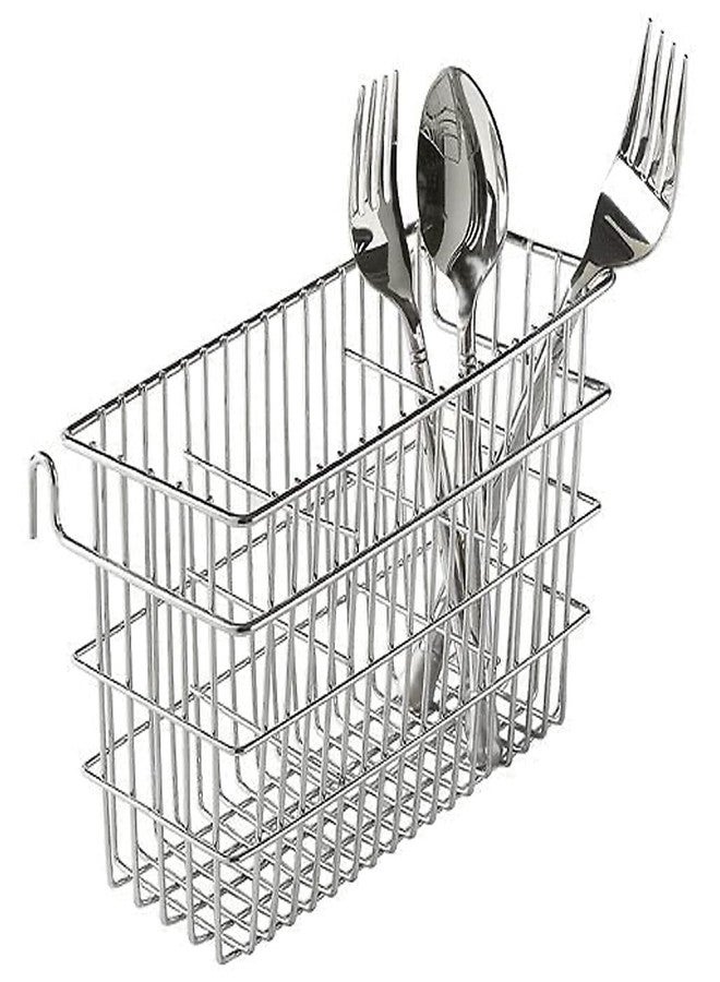Better Houseware Silverware Utensil Drying Rack Holder Basket for Spoons & Chopsticks Silverware Caddy Silverware Drying Basket Silverware Drainer Basket (3 Compartments, Chrome) - Image 4