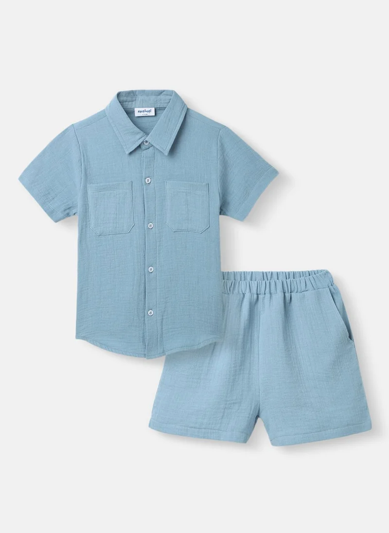 Nautinati Boys’ Shirt and Shorts Set | Front Pocket Shirt | Clothing Set for 2-10 Years