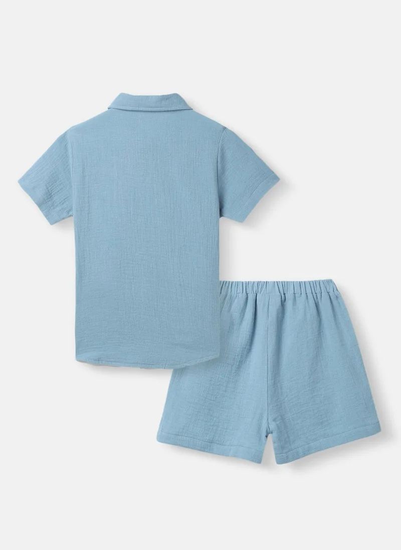 Nautinati Boys’ Shirt and Shorts Set | Front Pocket Shirt | Clothing Set for 2-10 Years