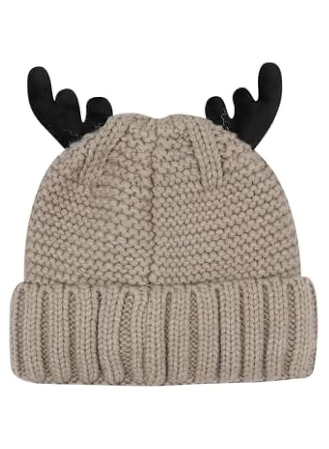 Cute Reindeer Moose Hat Winter Warm Knitted Beanie Cap  Antler Beanie Ski Skull Cap for Women Men  - Image 4