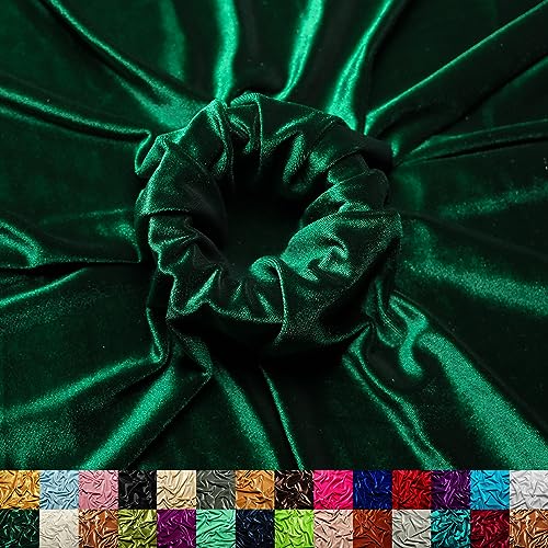 Ice Fabrics Stretch Velvet Fabric by The Yard - 60" Wide Soft Stretchy Fabric for Sewing Clothes, Apparel, Costume, Crafts - 90% Polyester 10% Spandex - Hunter Green - 1 Yard - Image 1