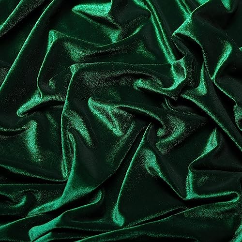 Ice Fabrics Stretch Velvet Fabric by The Yard - 60" Wide Soft Stretchy Fabric for Sewing Clothes, Apparel, Costume, Crafts - 90% Polyester 10% Spandex - Hunter Green - 1 Yard - Image 2