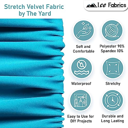 Ice Fabrics Stretch Velvet Fabric by The Yard - 60" Wide Soft Stretchy Fabric for Sewing Clothes, Apparel, Costume, Crafts - 90% Polyester 10% Spandex - Hunter Green - 1 Yard - Image 5