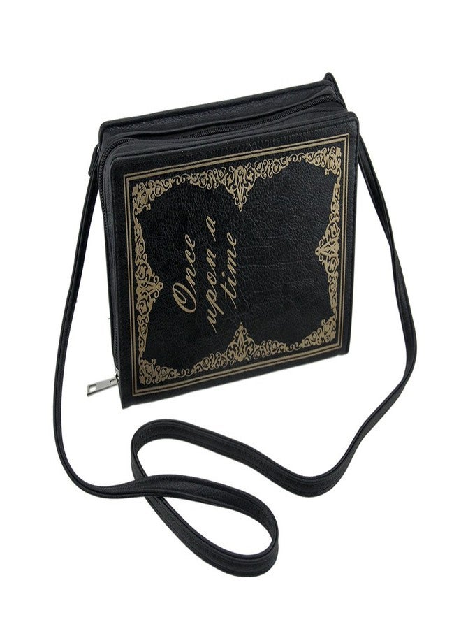 Zeckos Once Upon a Time Storybook Look Structured Cross Body Purse Black - Image 1