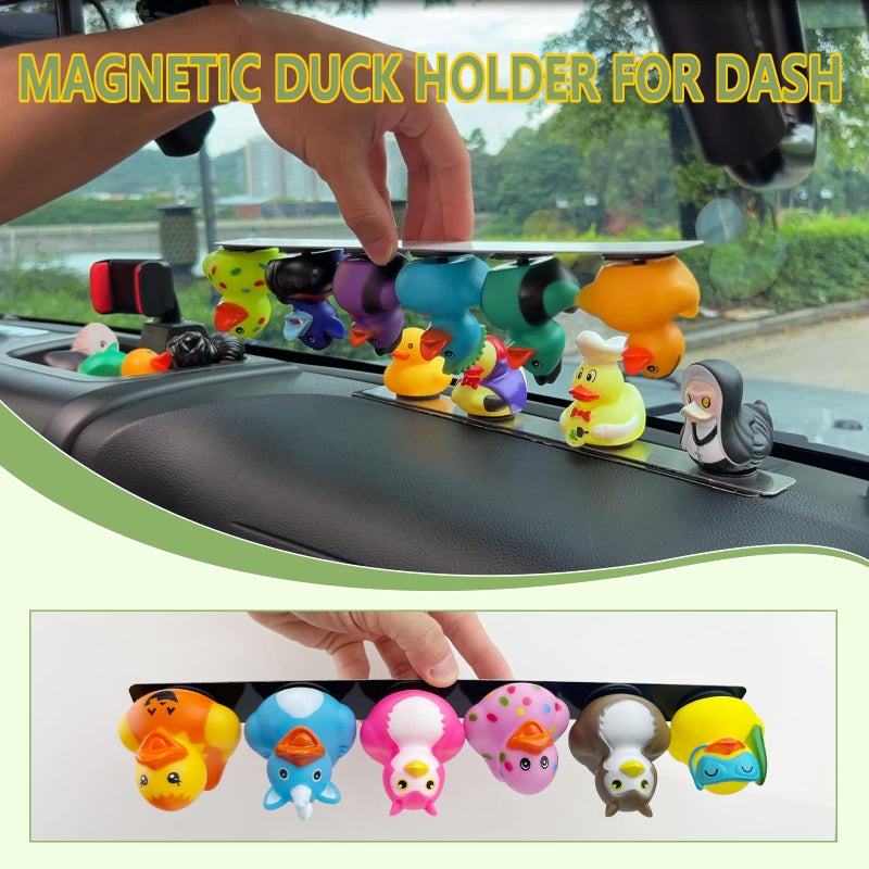 ROMASO Duck Holders,Magnetic Duck Plugs for Jeep Dashboard,Holds up to 12 Ducks Display,Adjustable Mount,Black (Does Not Include Rubber Ducks) - Image 3