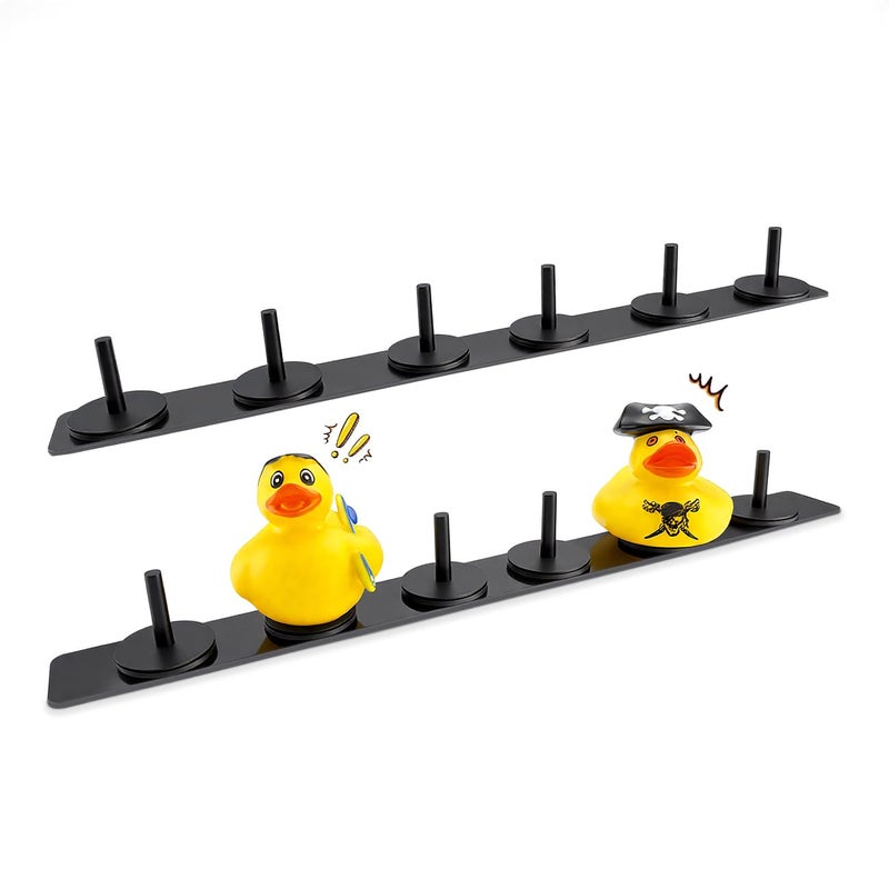 ROMASO Duck Holders,Magnetic Duck Plugs for Jeep Dashboard,Holds up to 12 Ducks Display,Adjustable Mount,Black (Does Not Include Rubber Ducks) - Image 1