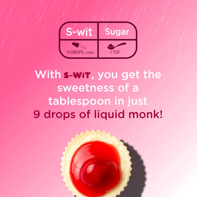 S-wit - Liquid Monk Fruit Sweetener, Natural Sugar Substitute, Zero Calories, Keto-Friendly, Diabetic-Friendly, Perfect for Coffee, Tea, Smoothies, Baking, and Everyday Use, Sugar-Free, Non-GMO 1.4 Oz (Single Pack, Liquid Monk Fruit Sweetener) - Image 2