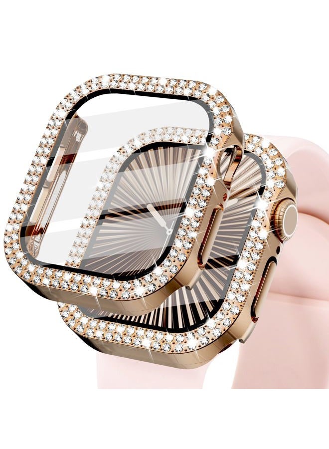 Kades Bling Case for Apple Watch 42mm with Built-in Screen Protector, Sparkling Rhinestone Protective Cover Compatible with Apple Watch Series 3 2 1 (42mm, Rose Gold) - Image 1