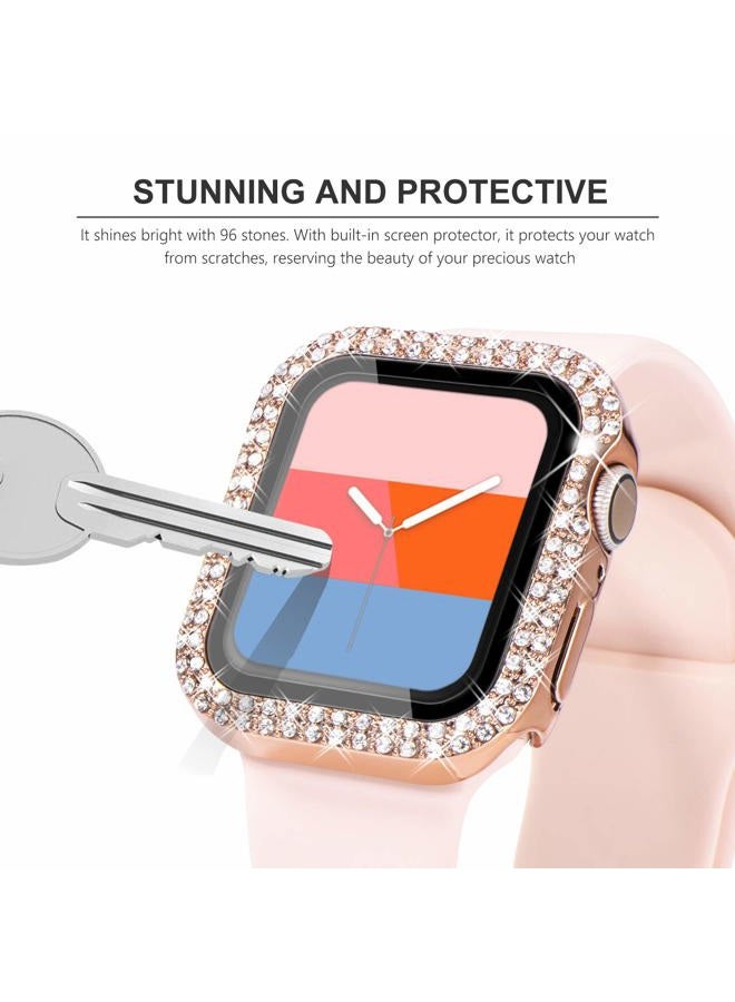 Kades Bling Case for Apple Watch 42mm with Built-in Screen Protector, Sparkling Rhinestone Protective Cover Compatible with Apple Watch Series 3 2 1 (42mm, Rose Gold) - Image 4