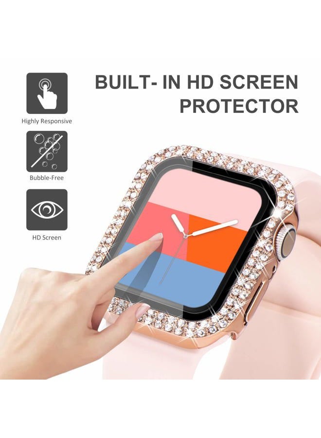 Kades Bling Case for Apple Watch 42mm with Built-in Screen Protector, Sparkling Rhinestone Protective Cover Compatible with Apple Watch Series 3 2 1 (42mm, Rose Gold) - Image 3