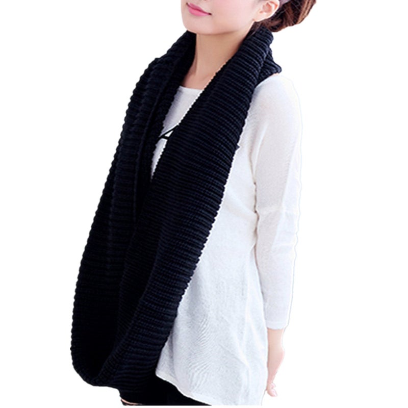 NEOSAN Womens Thick Ribbed Knit Winter Infinity Circle Loop Scarf Twist Greenery - Image 3