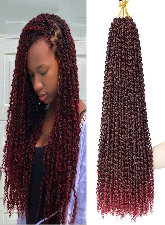 ShowCoco 8 Packs Passion Twist Hair Water Wave Synthetic Braids for Passion Twist Crochet Braiding Hair Goddess Locs Long Bohemian Curl Hair Extensions (30 Inch, 1B/Bug) - Image 1