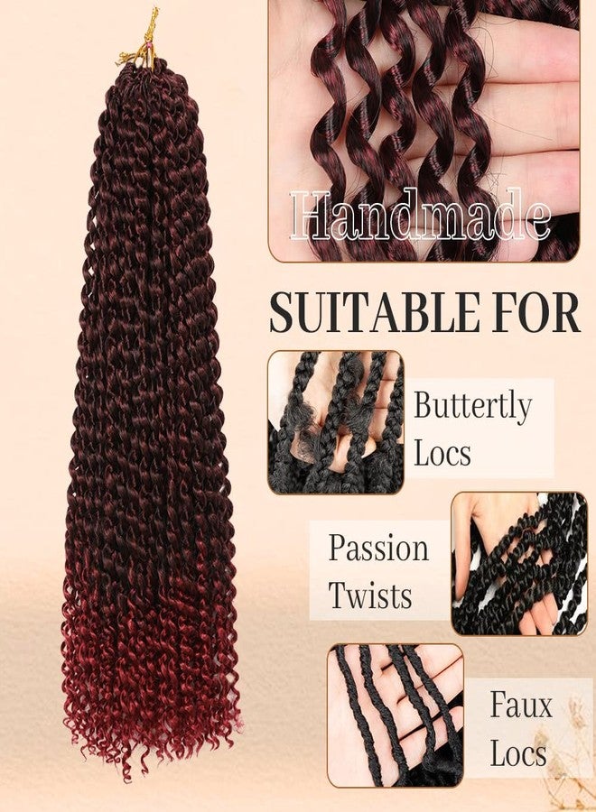 ShowCoco 8 Packs Passion Twist Hair Water Wave Synthetic Braids for Passion Twist Crochet Braiding Hair Goddess Locs Long Bohemian Curl Hair Extensions (30 Inch, 1B/Bug) - Image 4