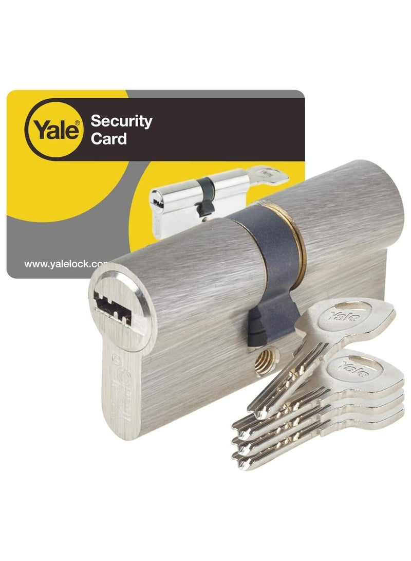 Yale 1000 Series Double Euro Cylinder 80mm Polished Brass  6Pin Dimple Key, Medium Security, 10-1002-4040-00-02-11  - Image 2