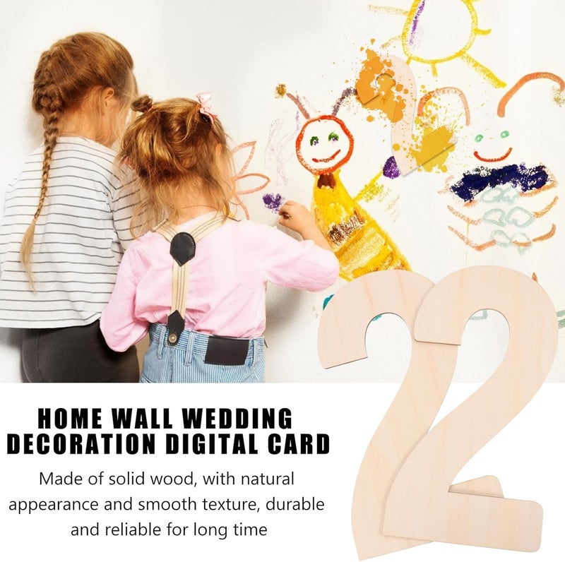 Beaupretty 2pcs Large Wooden Blank Number Signs Unfinished DIY Craft Supplies for Home Wall Decor Wedding Party Decorations - Image 3
