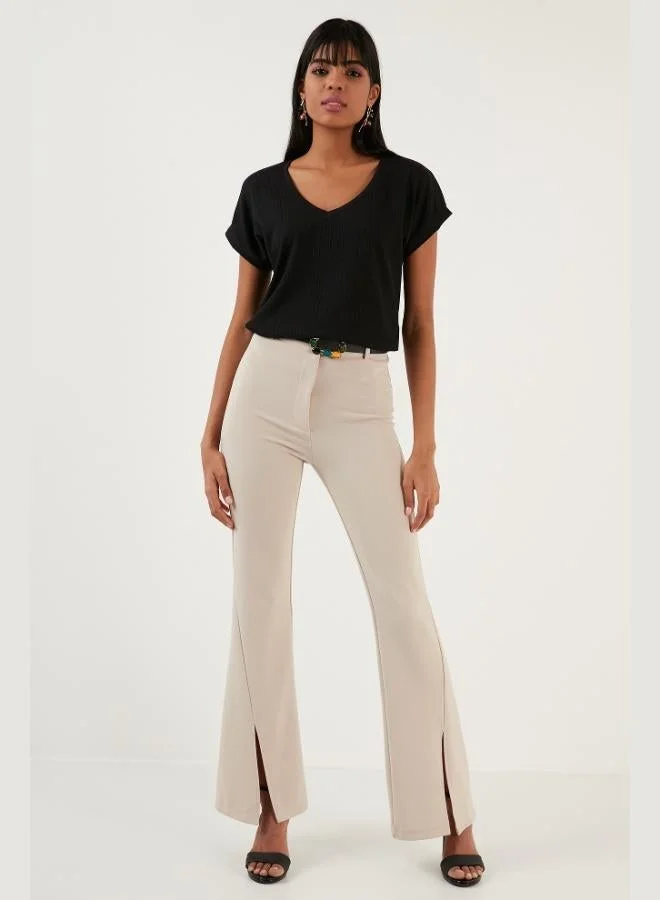 Lela Lela Relaxed Fit Flexible V-Neck Blouse Women's Blouse 5865039