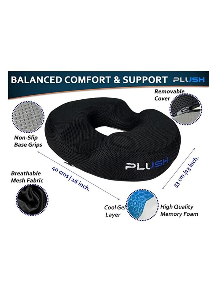 Plush Creative Planet Plush Donut Gel Seat Cushion for Office, Cool Memory Foam Pillow for Tailbone Hemorrhoids, Sores, Prostate, Coccyx, Sciatica, Pregnancy.  - Image 5