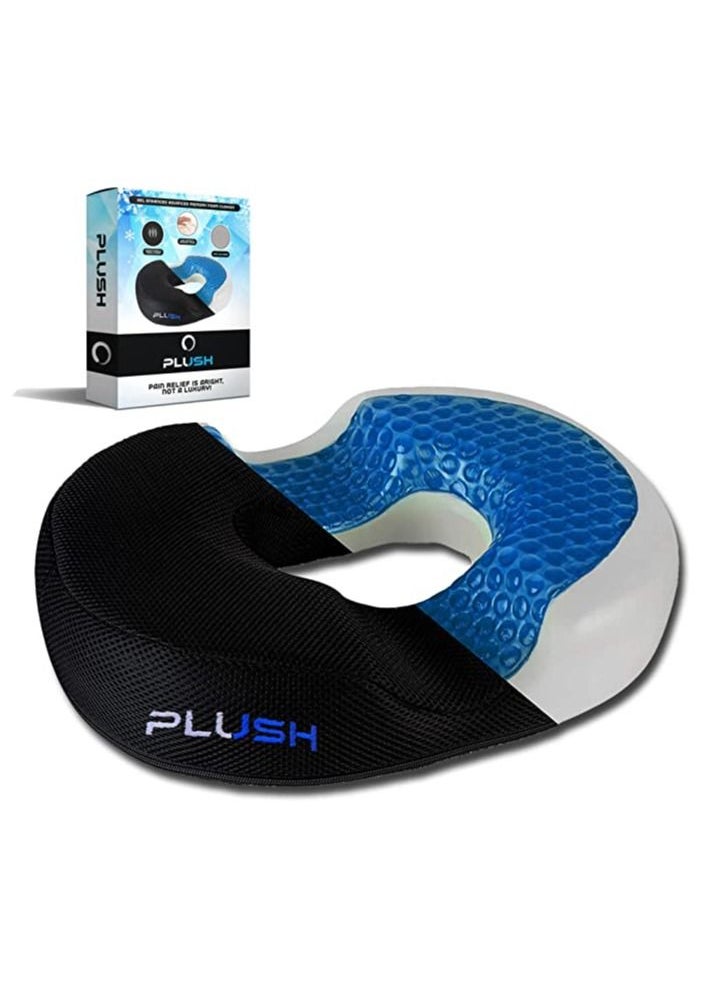 Plush Creative Planet Plush Donut Gel Seat Cushion for Office, Cool Memory Foam Pillow for Tailbone Hemorrhoids, Sores, Prostate, Coccyx, Sciatica, Pregnancy.  - Image 1