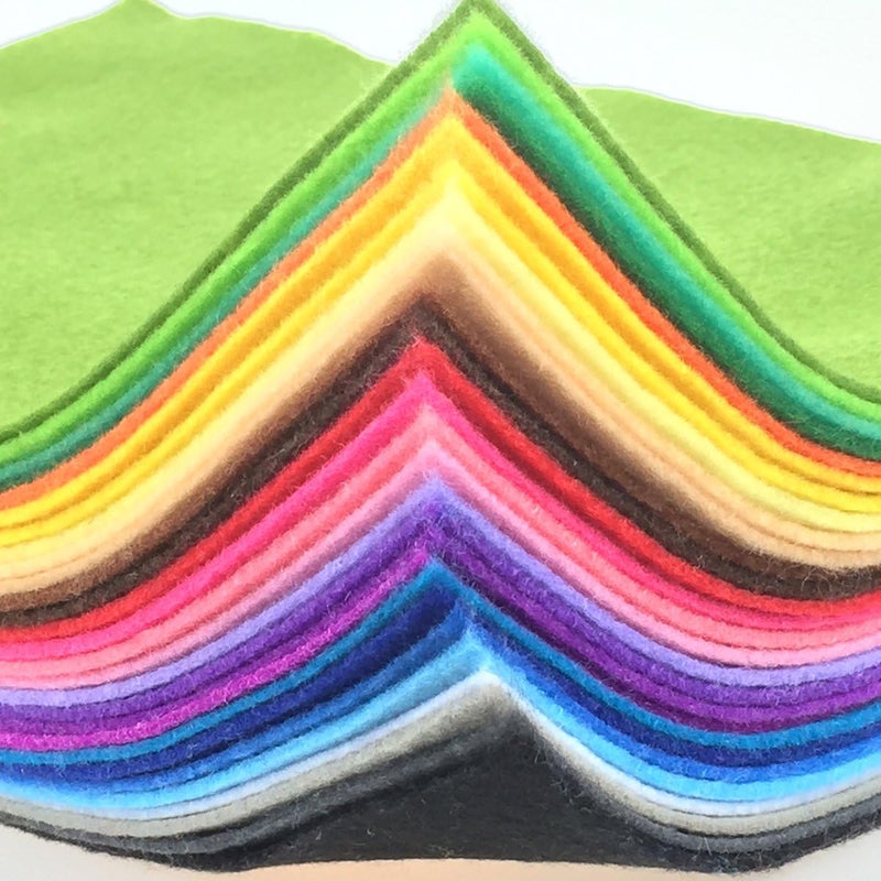 flic-flac 28pcs 8 x 8 inches (20cmx20cm) 1.4mm Thick Soft Felt Fabric Sheet Assorted Color Felt Pack DIY Craft Sewing Squares Nonwoven Patchwork - Image 3