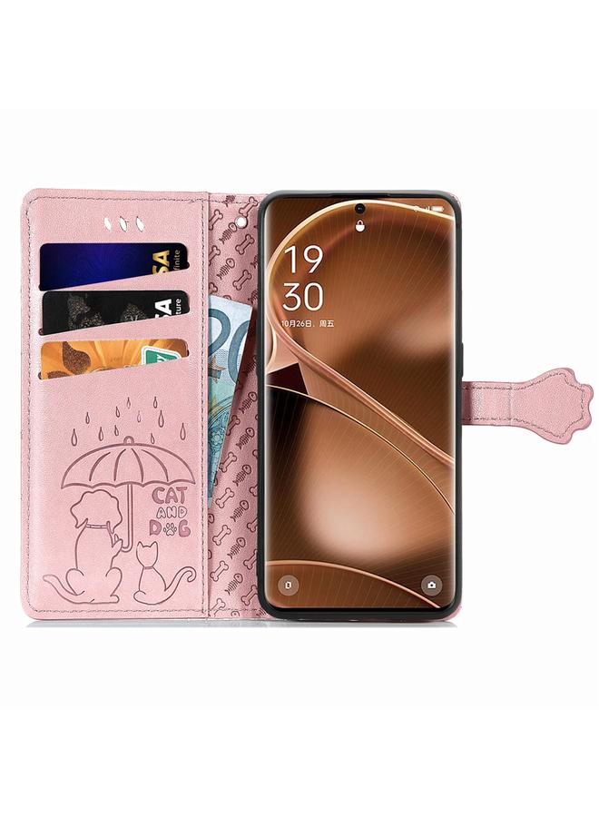 S-TOP Case For OPPO Find X6 Pro Cat and Dog Embossed Leather Phone Case - Image 3