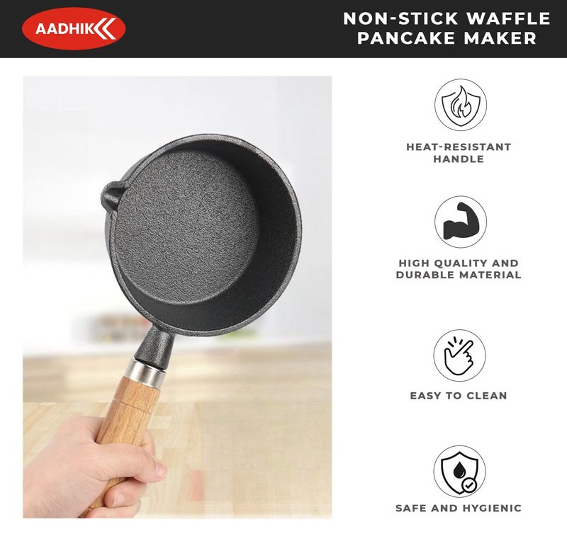 AADHIK Cast Iron Tadka Pan/Vaghar/Chounk/Baghar for Frying Dal/Spices - Image 3