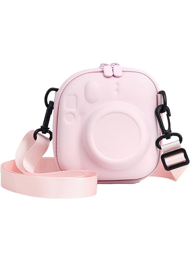 O Ozone - Universal Protective Camera Case for Fujifilm Instax Mini 12 11 9 8 SE 7+ 40, Instant Camera Bag Hard EVA Case with Shoulder Strap- Blossom Pink - Image 1