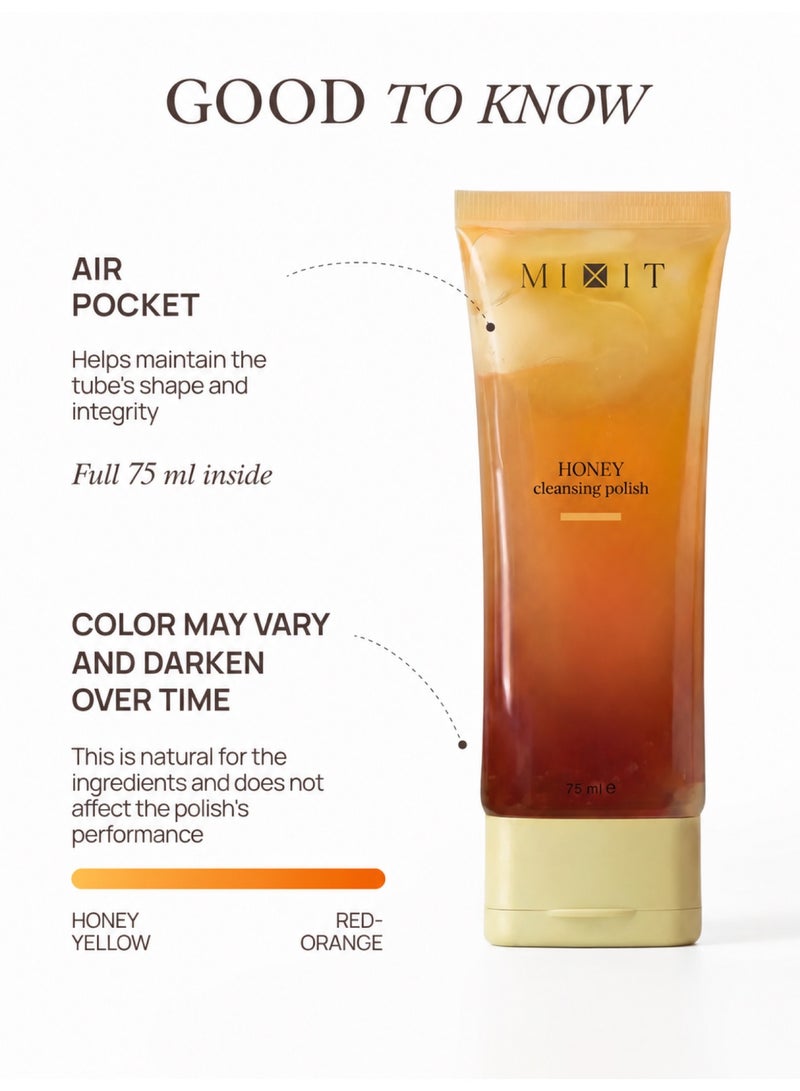 Mixit مقشر منظف هيدروفيلي بالعسل من MIXIT، مزيل لطيف للمكياج وغسول للوجه بخلاصة العسل، 75 مل - Image 4