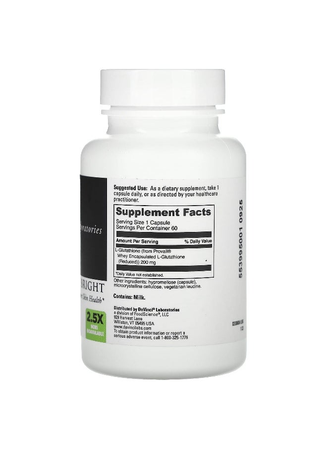 DaVinci Laboratories DaVinci Laboratories, Glutathione Bright, 200 mg, 60 Capsules  - Image 2