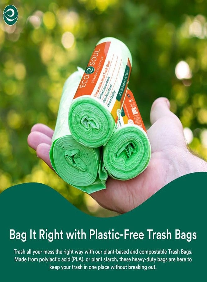 ECO SOUL [19 inch x 21 inch, 45 Pack] Medium Compostable Trash Bags | Eco-Friendly Non OXO-Biodegradable Bags for Garbage Bins | Heavy Duty & Leak-Resistant | Home, Office & Kitchen Use (48 x 53 cm) - Image 4