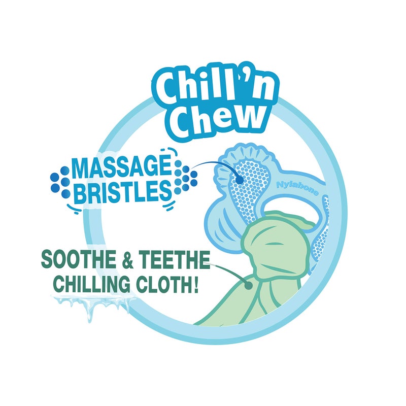 Nylabone Freezer Bone Puppy Chew Toy, Soothing Teething Toys for Puppies, Rubber & Terry Cloth, Peanut Butter Flavor, Small Dogs - Up to 25 lbs., 1 Count - Image 5